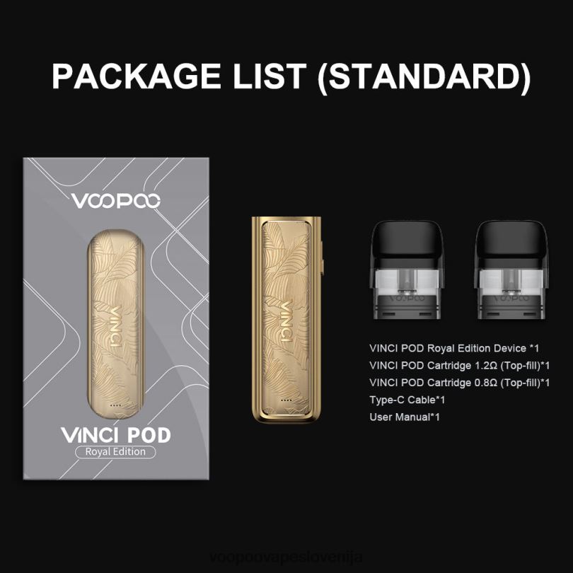82HJH343 VOOPOO VINCI POD kraljeva izdaja zlati lističi - VOOPOO Vape Ljubljana